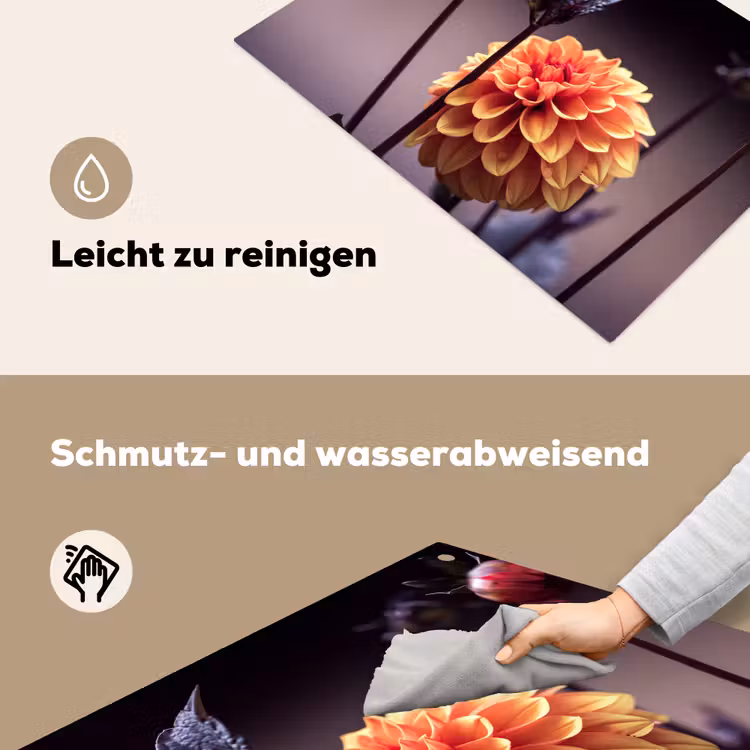 2-in-1 Herdabdeckplatte & Spritzschutz - Blühendes Herbstglühen - Herfstgloed in Bloei Inductie beschemer met haakjes klein