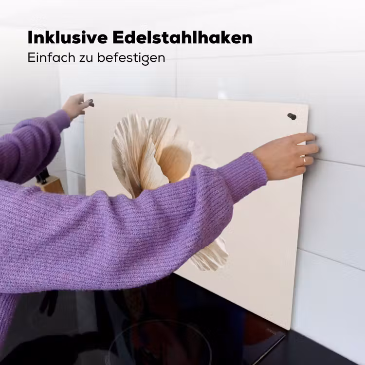 Bloem - Beige - Crème Inductie beschemer met haakjes klein -ky-ophangen-de
