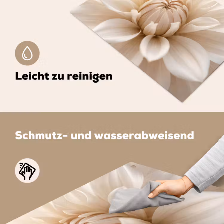 Bloem - Dahlia - Wit Inductie beschemer met haakjes klein -ky-schoon-de