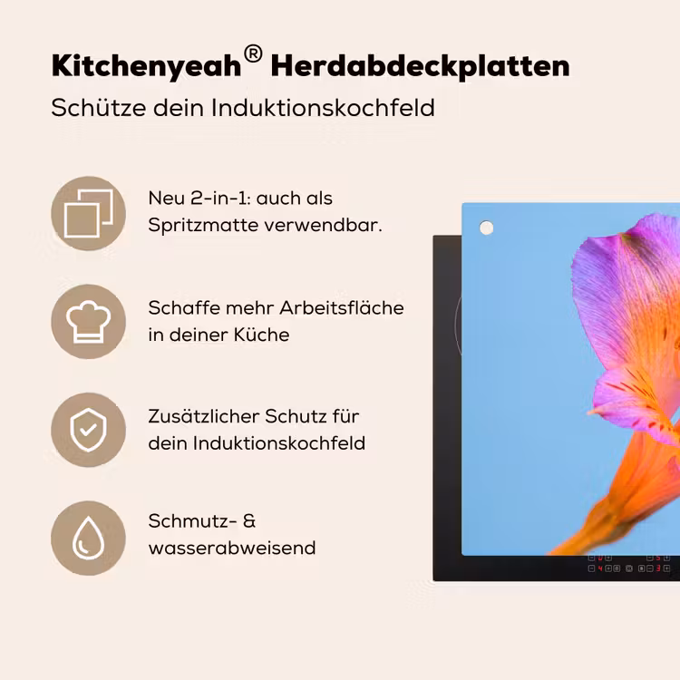 Bloem - Detail - Kleurrijk Inductie beschemer met haakjes klein -ky-usp-de