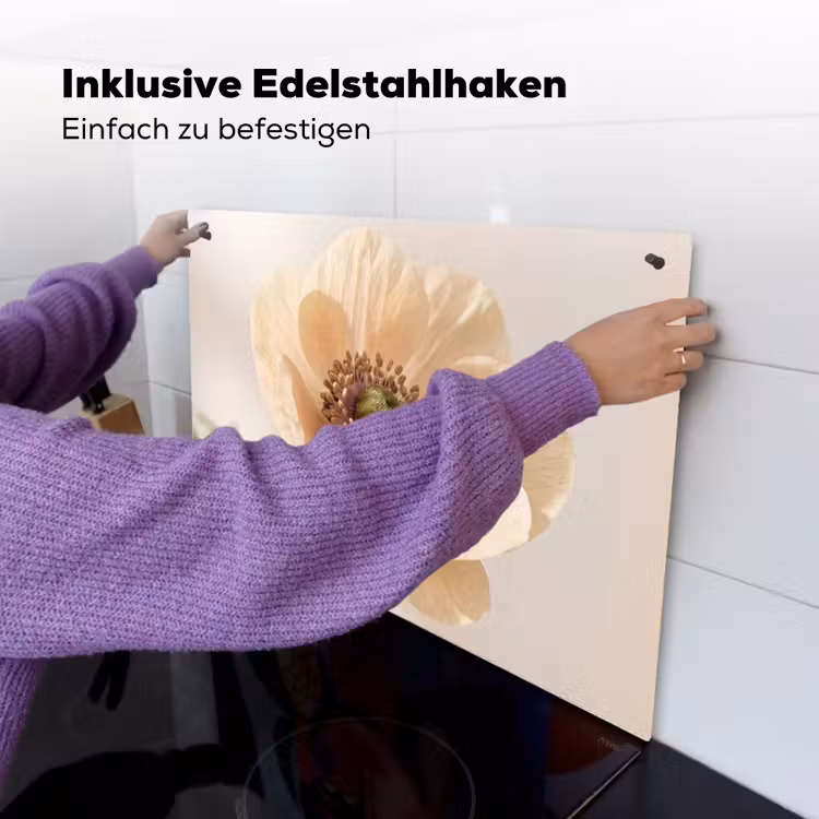 Bloem - Minimalistisch - Groen Inductie beschemer met haakjes klein -ky-ophangen-de