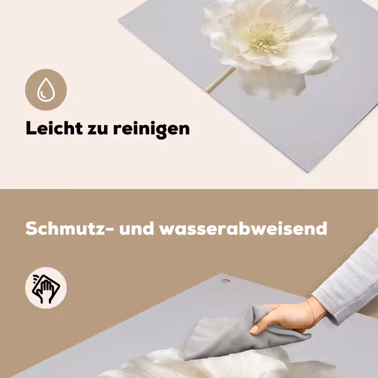 Bloem - Minimalistisch -Wit Inductie beschemer met haakjes klein -ky-schoon-de