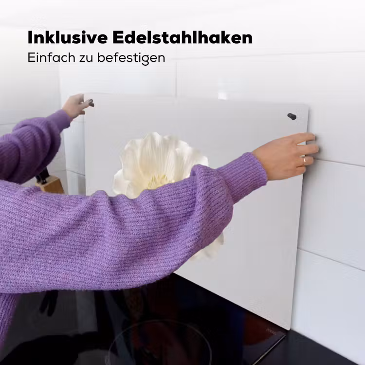 Bloem - Minimalistisch -Wit Inductie beschemer met haakjes klein -ky-ophangen-de
