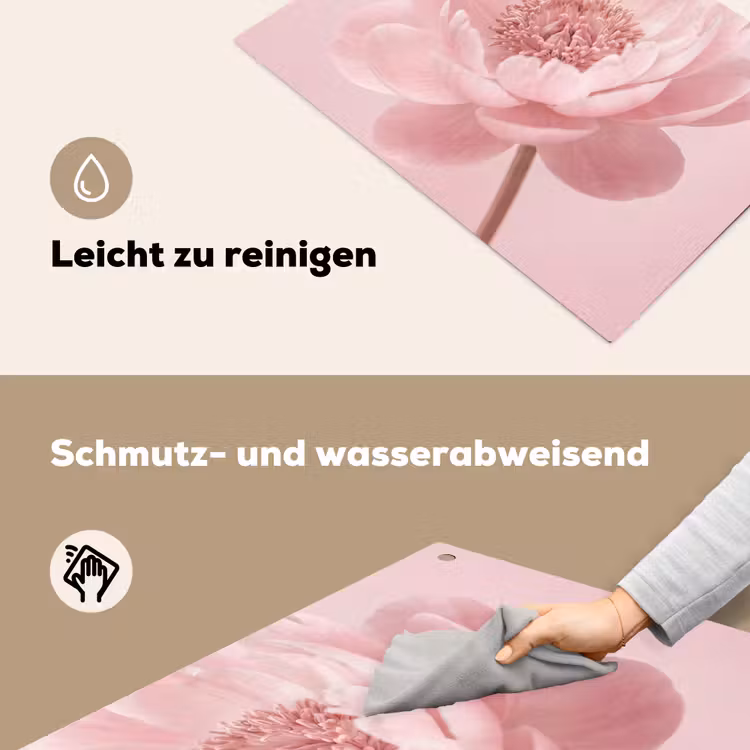 Bloem - Pioenroos - Roze Inductie beschemer met haakjes klein -ky-schoon-de