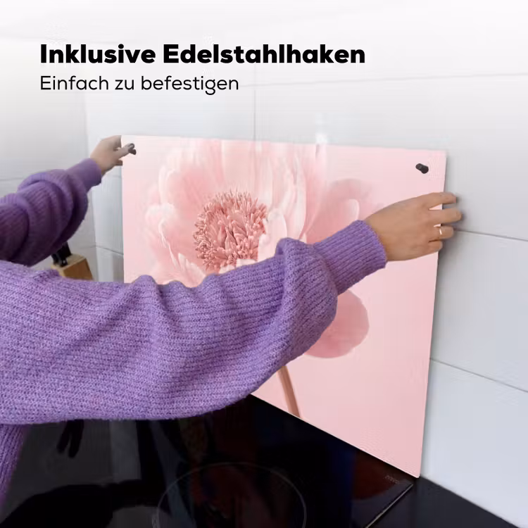Bloem - Pioenroos - Roze Inductie beschemer met haakjes klein -ky-ophangen-de