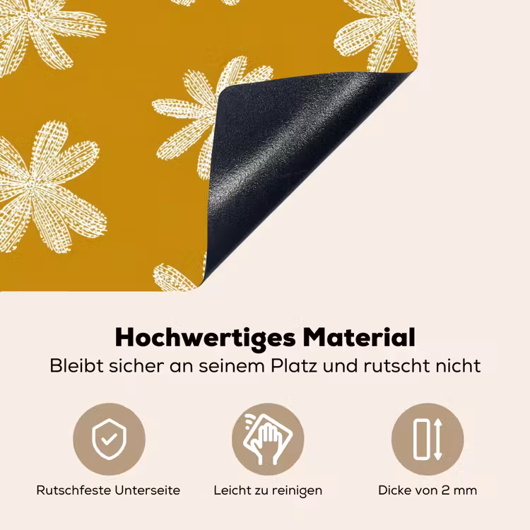 Bloem - Speels - Okergeel Inductie beschemer met haakjes klein 777 -ky-onderkant-de