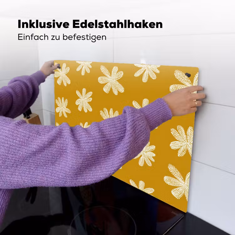 Bloem - Speels - Okergeel Inductie beschemer met haakjes klein 777 -ky-ophangen-de