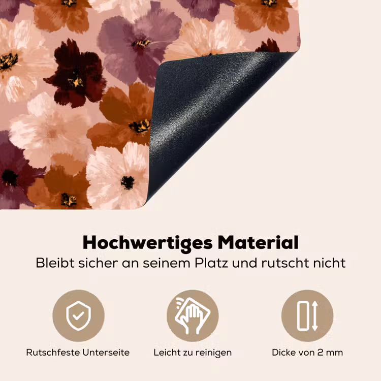 Bloemen - Abstract - Aardetinten Inductie beschemer met haakjes klein 777 -ky-onderkant-de