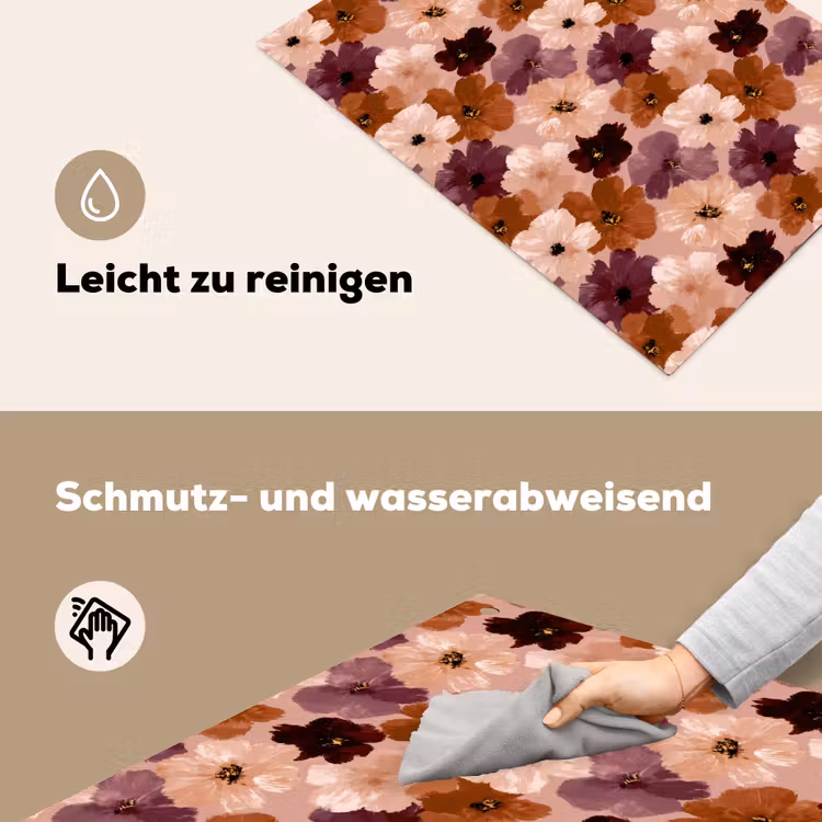 Bloemen - Abstract - Aardetinten Inductie beschemer met haakjes klein 777 -ky-schoon-de