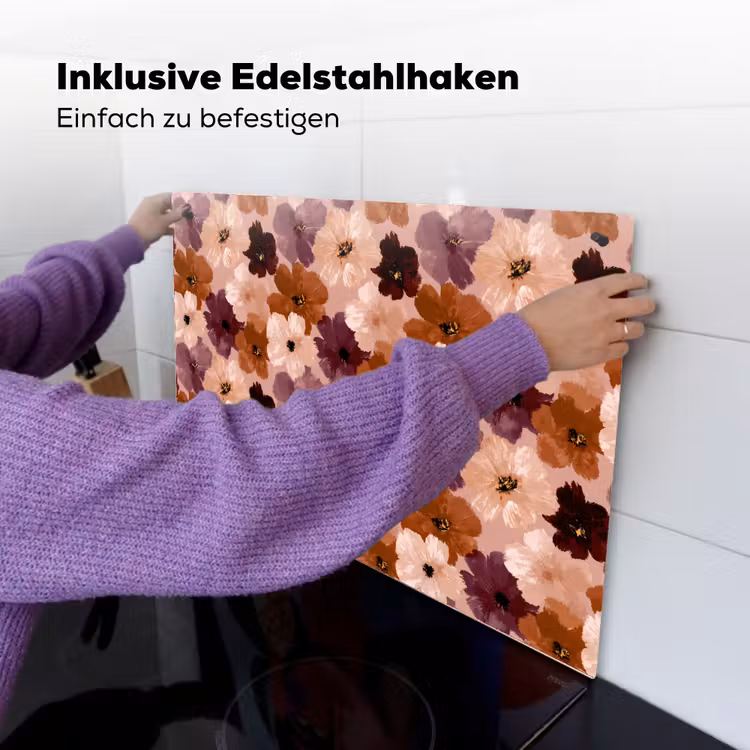 Bloemen - Abstract - Aardetinten Inductie beschemer met haakjes klein 777 -ky-ophangen-de