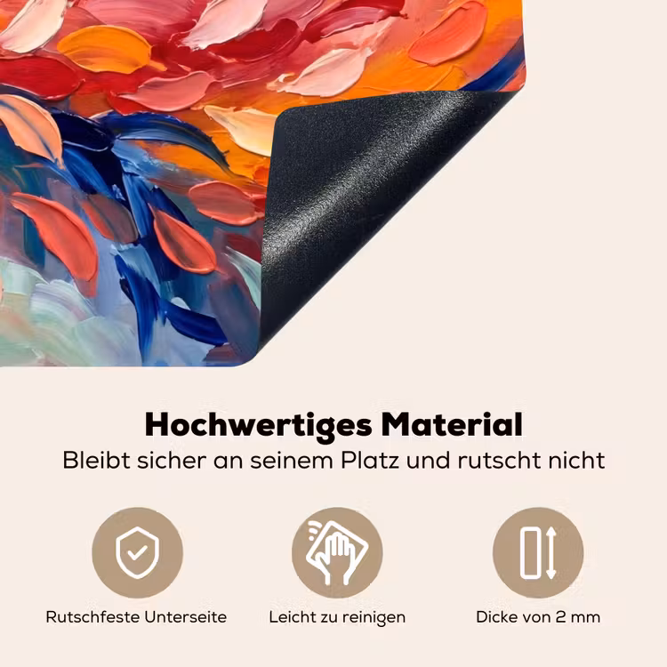 Bloemen - Abstract - Kunst - Modern Inductie beschemer met haakjes klein -ky-onderkant-de