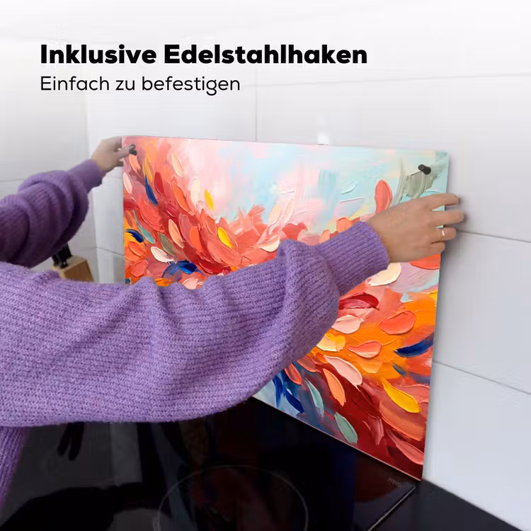 Bloemen - Abstract - Kunst - Modern Inductie beschemer met haakjes klein -ky-ophangen-de