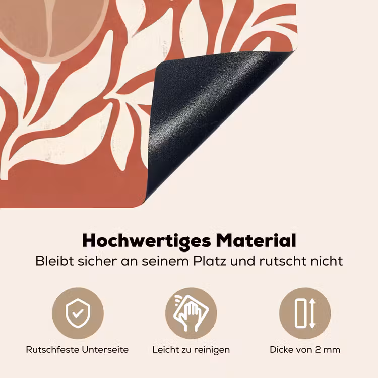 Bloemen - Abstract - Modern - Beige - Natuur Inductie beschemer met haakjes klein -ky-onderkant-de
