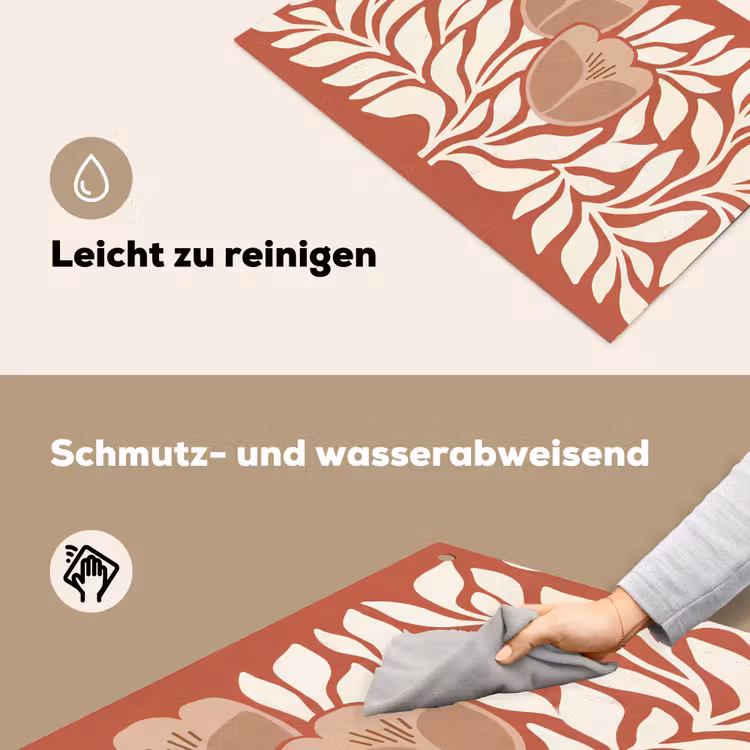 Bloemen - Abstract - Modern - Beige - Natuur Inductie beschemer met haakjes klein -ky-schoon-de