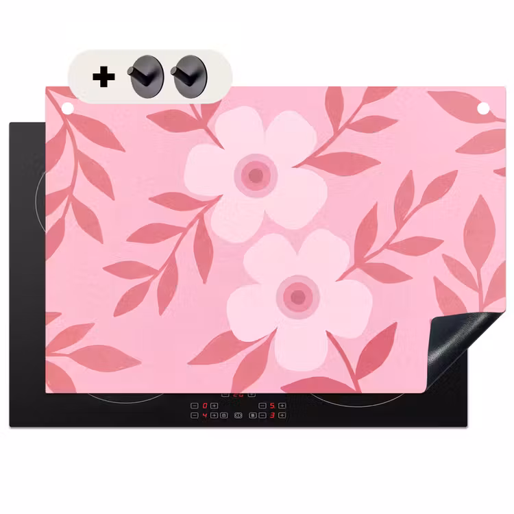 Bloemen - Abstract - Modern - Roze - Natuur Inductie beschemer met haakjes klein -3d