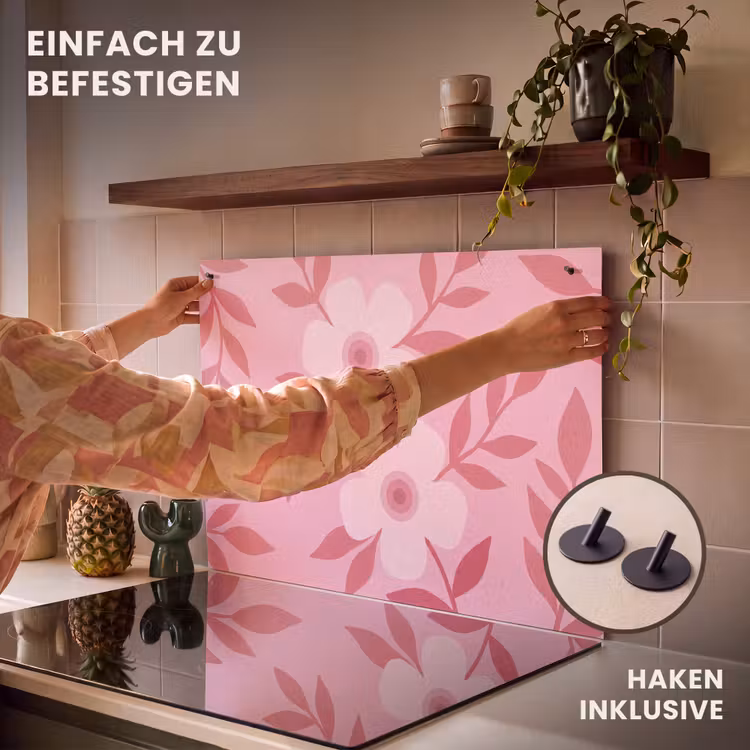 Bloemen - Abstract - Modern - Roze - Natuur Inductie beschemer met haakjes klein -ky-ophangen-de