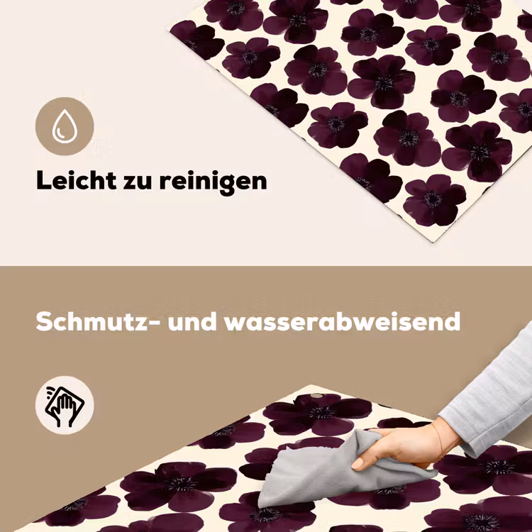 Bloemen - Aquarel - Paars Inductie beschemer met haakjes klein 777 -ky-schoon-de