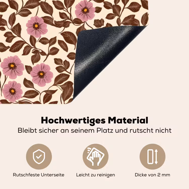 Bloemen - Bladeren - Kleurrijk Inductie beschemer met haakjes klein 777 -ky-onderkant-de