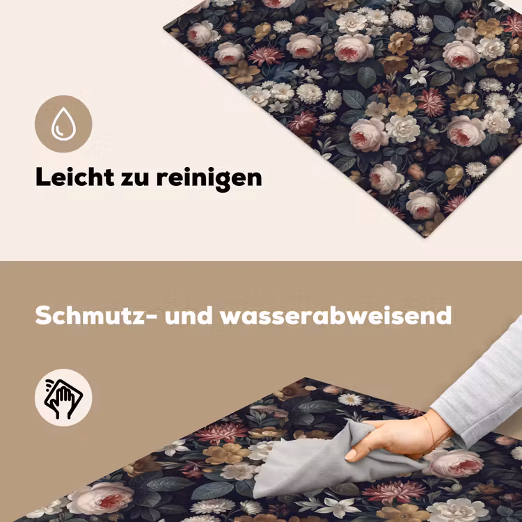 Bloemen - Boeket - Botanisch - Vintage - Donkere achtergrond Inductie beschemer met haakjes klein -ky-schoon-de