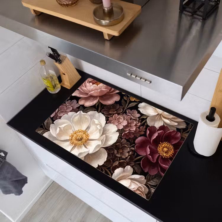 Bloemen - Boeket - Klassiek - Donker - Rood Inductie beschemer met haakjes klein -sfeer1