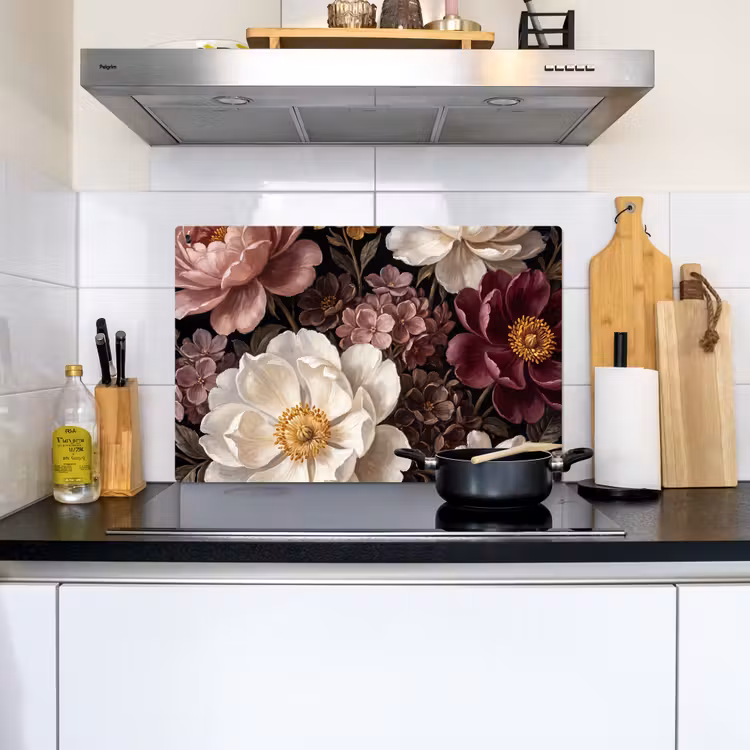 Bloemen - Boeket - Klassiek - Donker - Rood Inductie beschemer met haakjes klein -sfeer2