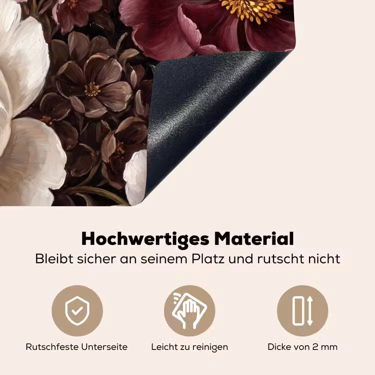 Bloemen - Boeket - Klassiek - Donker - Rood Inductie beschemer met haakjes klein -ky-onderkant-de