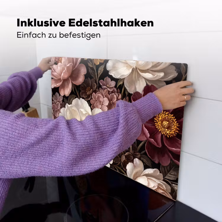Bloemen - Boeket - Klassiek - Donker - Rood Inductie beschemer met haakjes klein -ky-ophangen-de