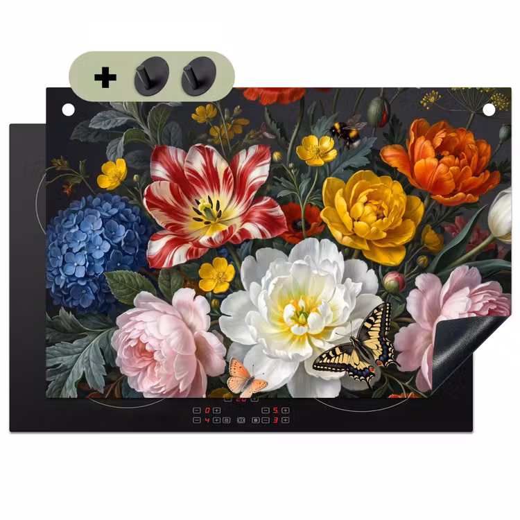 Bloemen - Boeket - Klassiek - Kleurrijk - Natuur Inductie beschemer met haakjes klein -3d