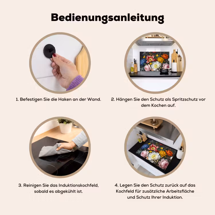 Bloemen - Boeket - Klassiek - Kleurrijk - Natuur Inductie beschemer met haakjes klein -ky-gebruik-de