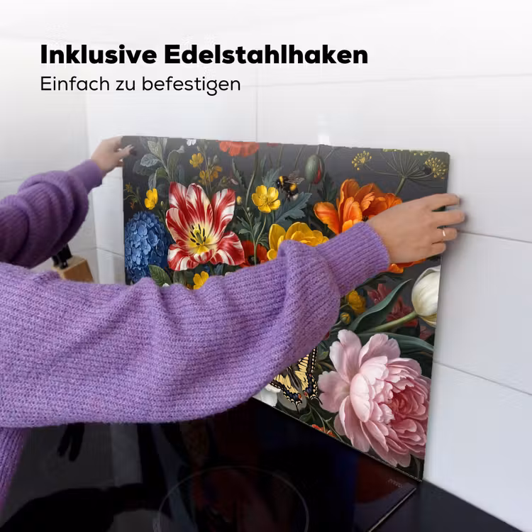 Bloemen - Boeket - Klassiek - Kleurrijk - Natuur Inductie beschemer met haakjes klein -ky-ophangen-de