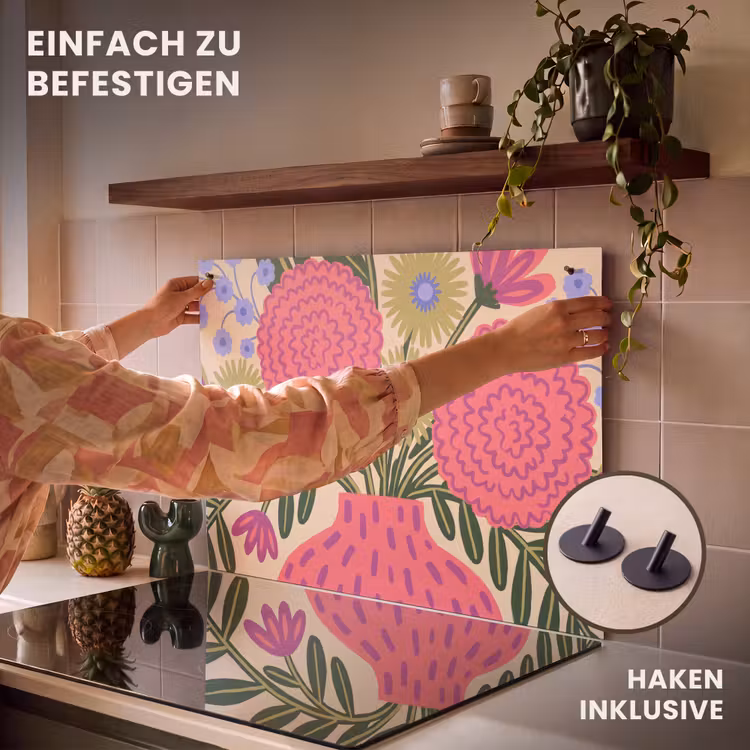 Bloemen - Boeket - Natuur - Abstract - Roze Inductie beschemer met haakjes klein -ky-ophangen-de