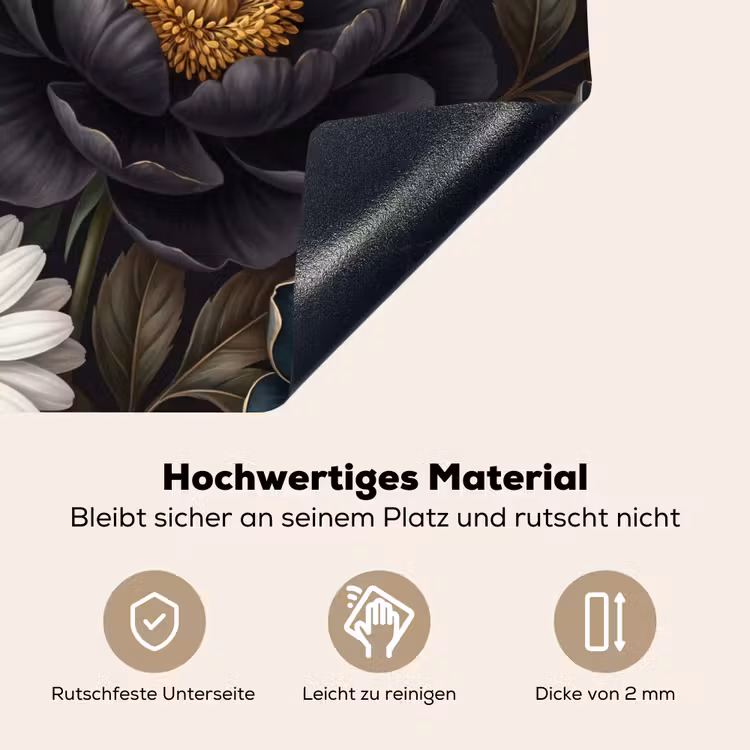 Bloemen - Boeket - Natuur - Klassiek - Weelderig Inductie beschemer met haakjes klein -ky-onderkant-de