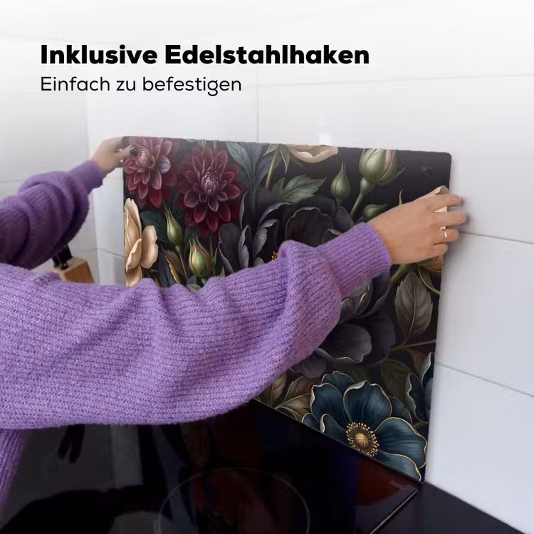 Bloemen - Boeket - Natuur - Klassiek - Weelderig Inductie beschemer met haakjes klein -ky-ophangen-de