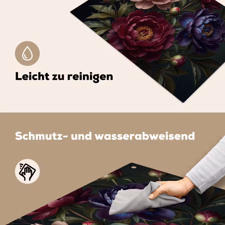 Bloemen - Boeket - Natuur - Modern - Donker Inductie beschemer met haakjes klein -ky-schoon-de