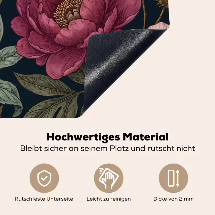 Bloemen - Botanisch - Illustratie - Donker - Vintage Inductie beschemer met haakjes klein -ky-onderkant-de