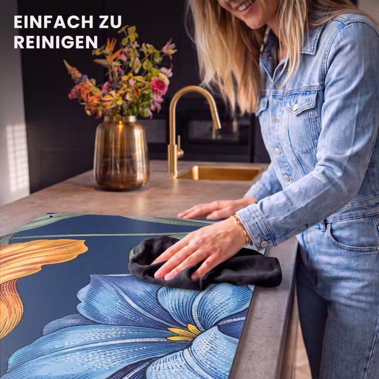 2-in-1 Herdabdeckplatte & Spritzschutz - Blumen – Botanik – Muster - Bloemen - Botanisch - Patroon Inductie beschemer met haakjes klein