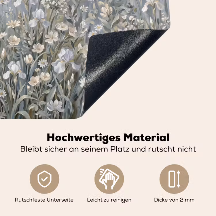 Bloemen - Botanisch - Blauw Inductie beschemer met haakjes klein -ky-onderkant-de
