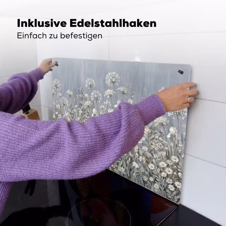 Bloemen - Botanisch - Blauw Inductie beschemer met haakjes klein -ky-ophangen-de