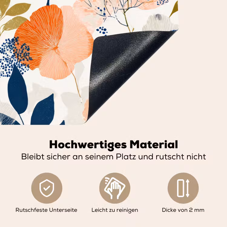 Bloemen - Botanisch - Kleurrijk Inductie beschemer met haakjes klein 777 -ky-onderkant-de