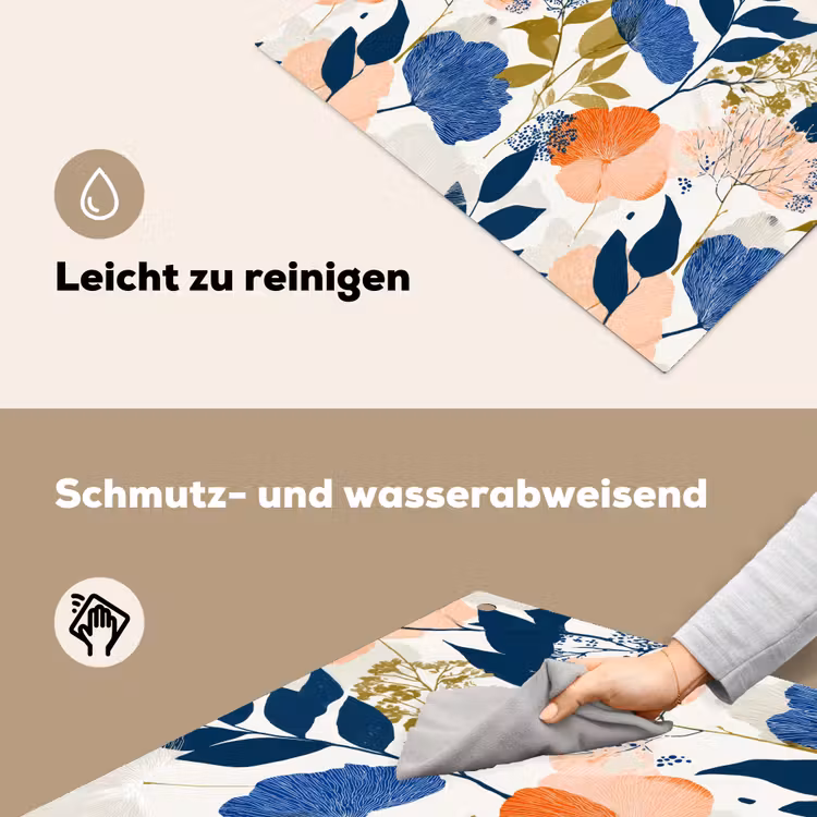 Bloemen - Botanisch - Kleurrijk Inductie beschemer met haakjes klein 777 -ky-schoon-de