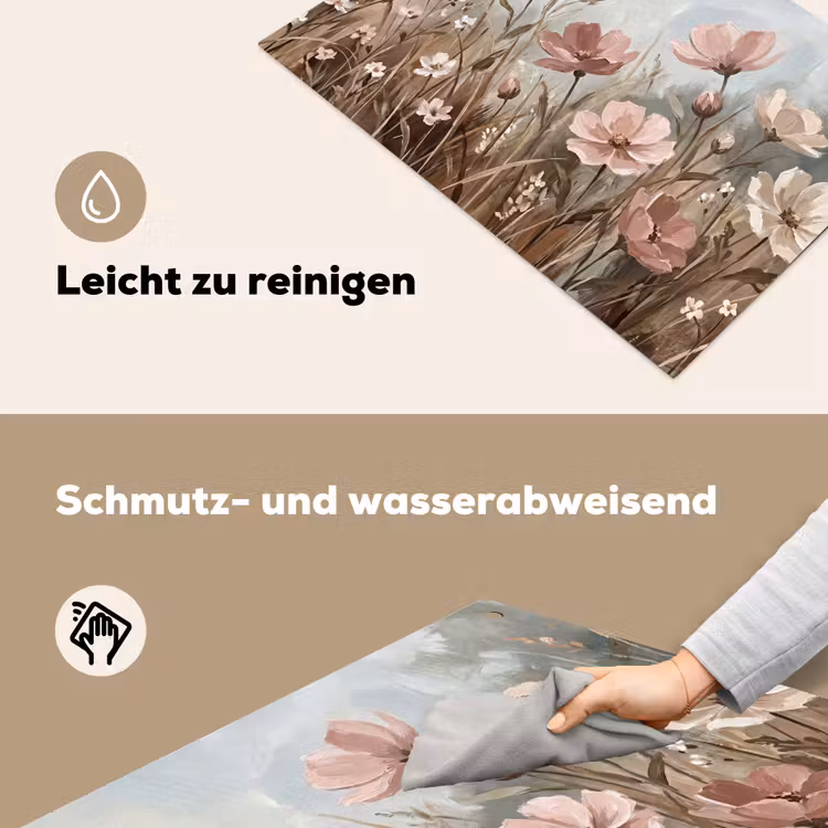 Bloemen - Botanisch - Schilderij - Pastel - Rustiek Inductie beschemer met haakjes klein -ky-schoon-de