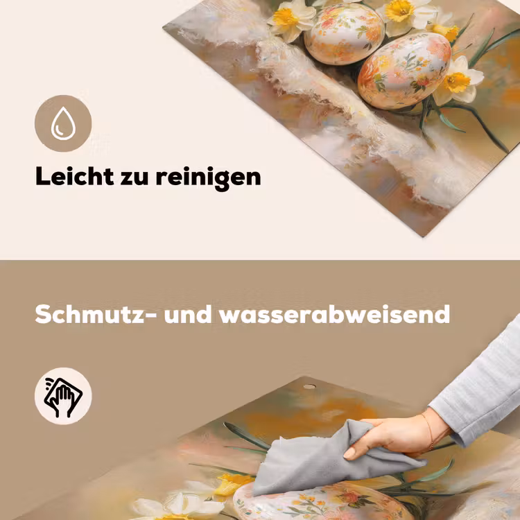 Bloemen - Eieren - Geschilderd Inductie beschemer met haakjes klein -ky-schoon-de