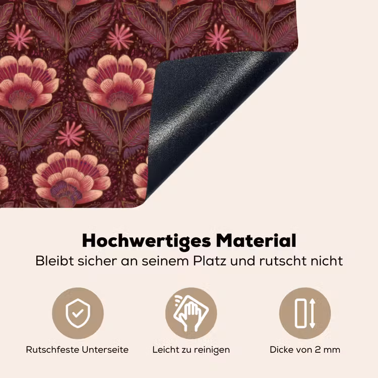 Bloemen - Waaier - Paars Inductie beschemer met haakjes klein 777 -ky-onderkant-de