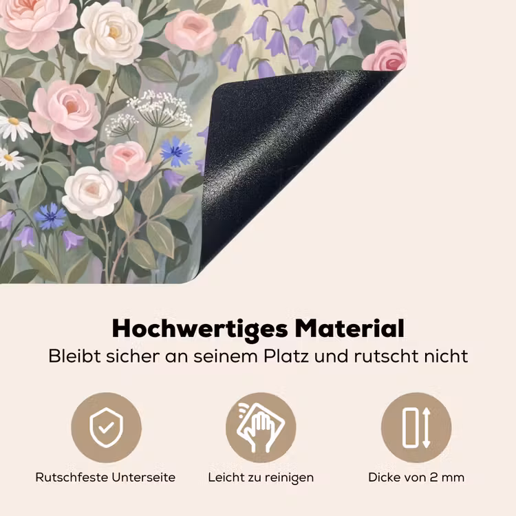 Bloemen - Tuin - Natuur - Kleurrijk Inductie beschemer met haakjes klein -ky-onderkant-de