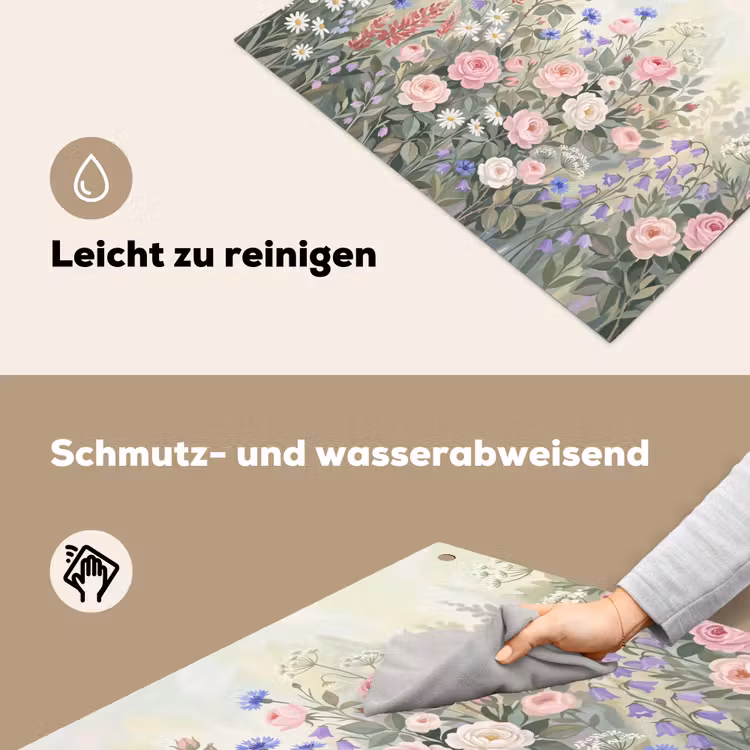 Bloemen - Tuin - Natuur - Kleurrijk Inductie beschemer met haakjes klein -ky-schoon-de