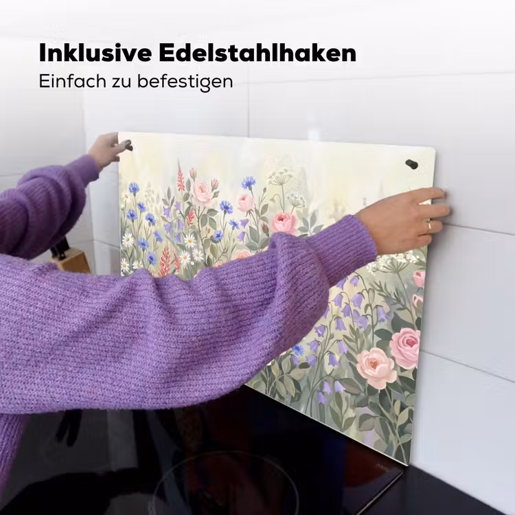 Bloemen - Tuin - Natuur - Kleurrijk Inductie beschemer met haakjes klein -ky-ophangen-de