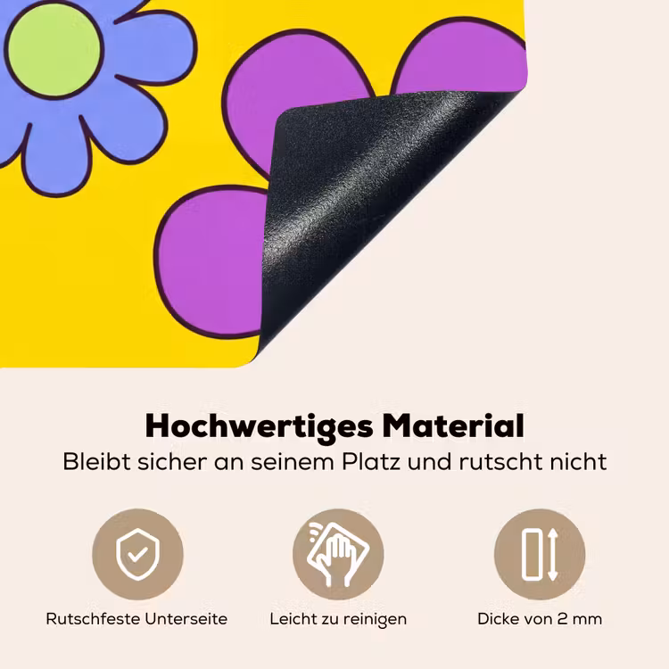 Bloemen - Illustratie - Kleurrijk Inductie beschemer met haakjes klein -ky-onderkant-de