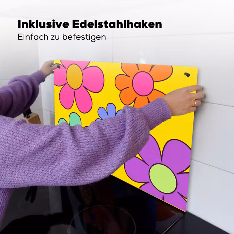 Bloemen - Illustratie - Kleurrijk Inductie beschemer met haakjes klein -ky-ophangen-de