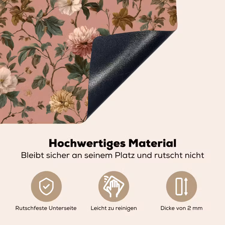 Bloemen - Klassiek - Roze Inductie beschemer met haakjes klein 777 -ky-onderkant-de