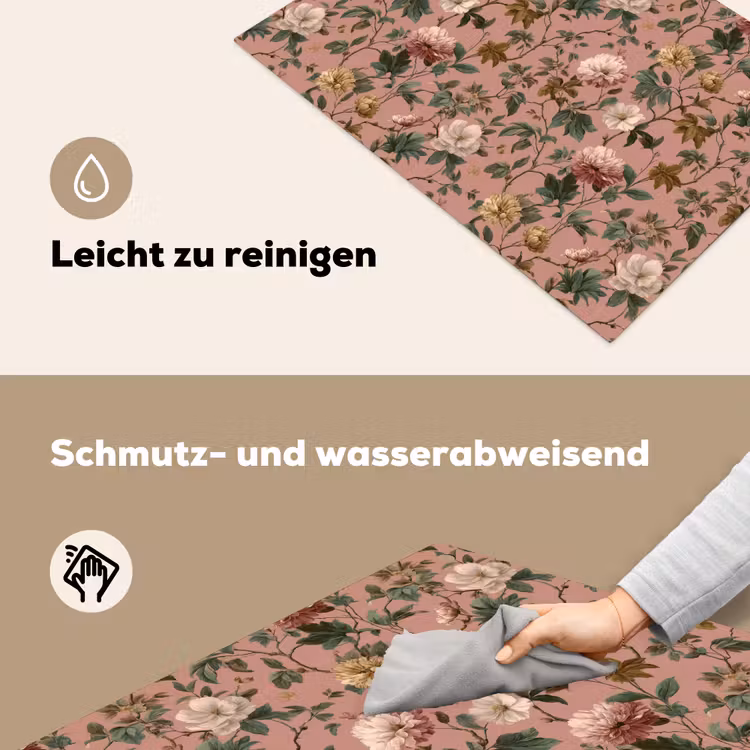 Bloemen - Klassiek - Roze Inductie beschemer met haakjes klein 777 -ky-schoon-de